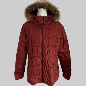 Columbia Womens Faux Fur Trim Hooded Lightweight Outdoor Jacket- Sz-L